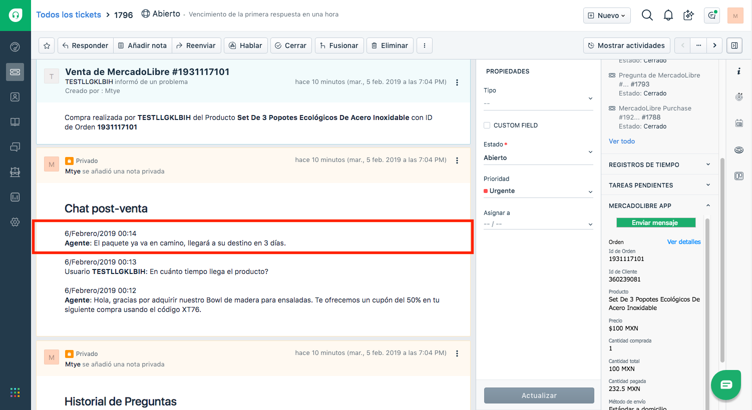 freshdesk mercadolibre