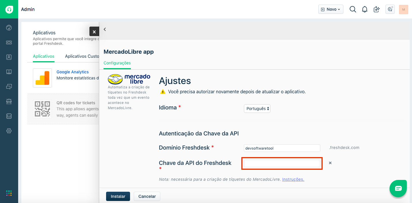 freshdesk mercadolivre