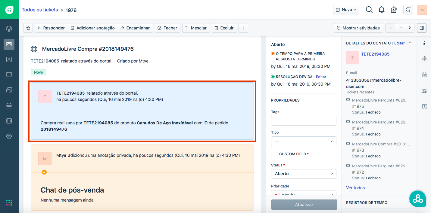 freshdesk mercadolivre