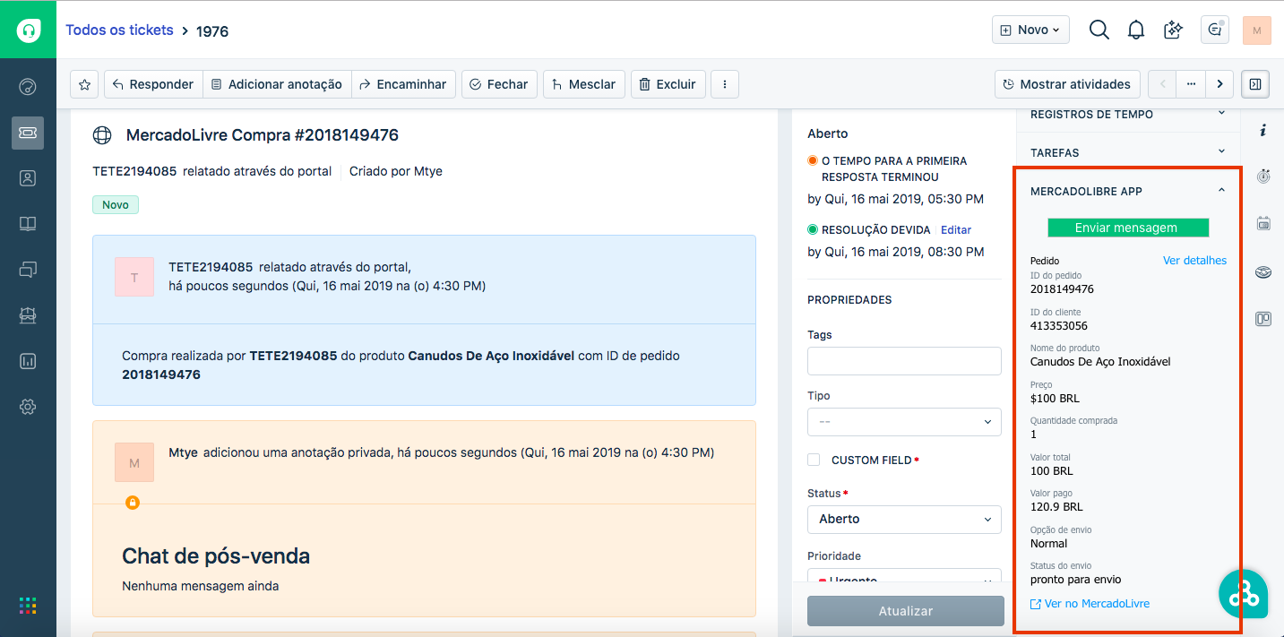freshdesk mercadolivre