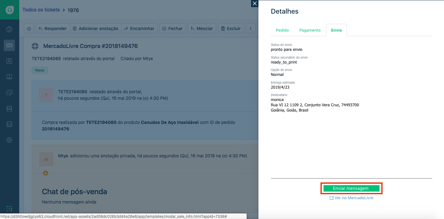 freshdesk mercadolivre