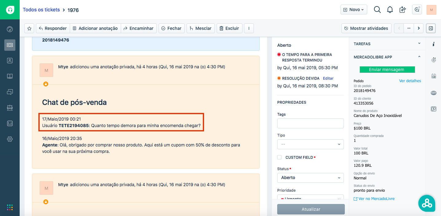 freshdesk mercadolivre